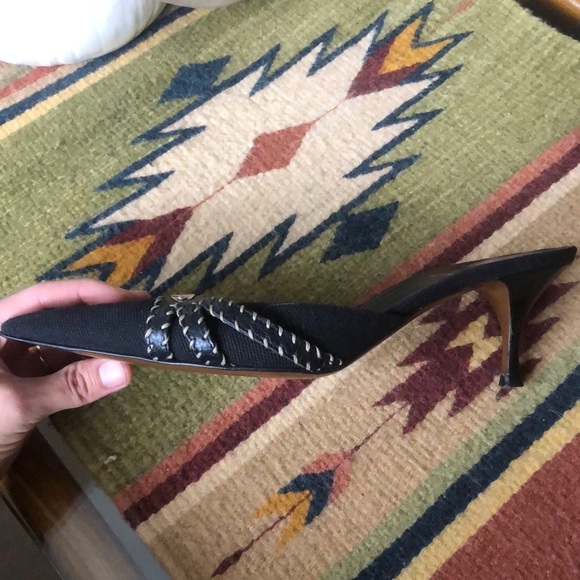 Vintage FENDI Selleria Series Logo Plate Mule Heels (rare) - Picture 10 of 11